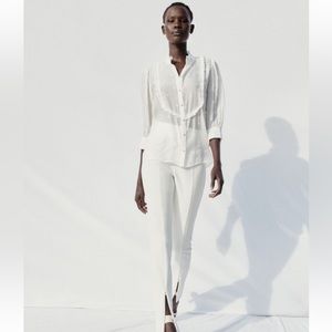 Zara Dotted Jacquard Blouse